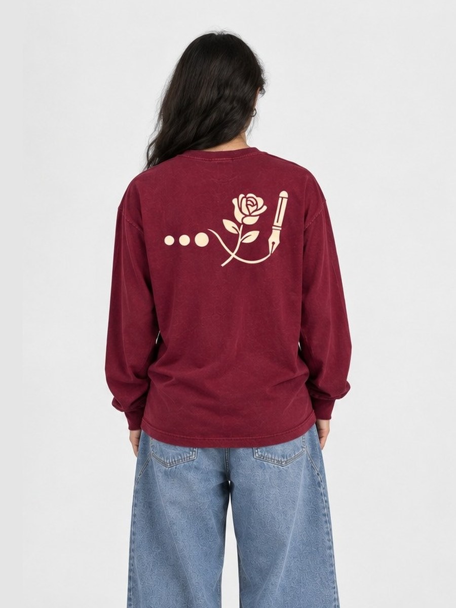 Rose & Pen Long Sleeve Tee — back